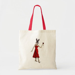 Bolsa Tote Rabbit em vestido vermelho
