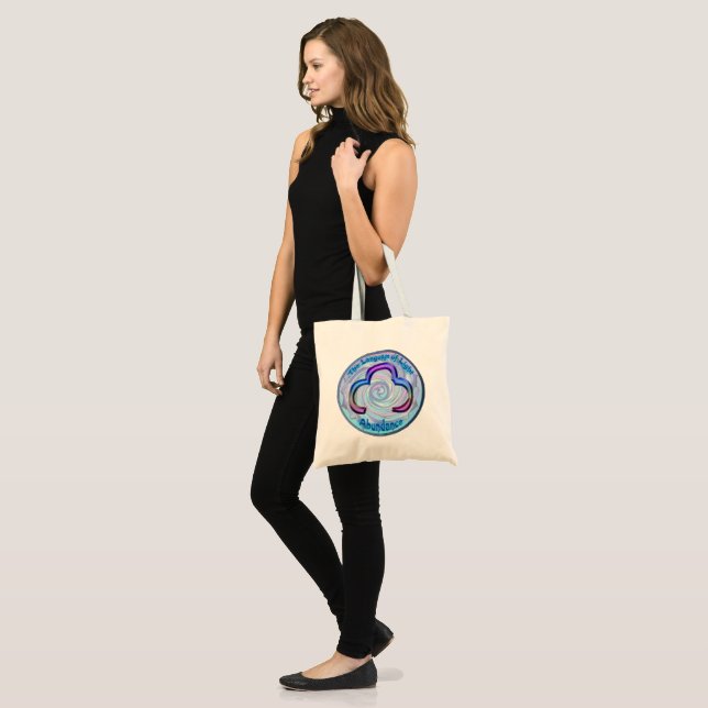 Bolsa Tote Rabiscar no símbolo de Abundancel Bliss (Frente (modelo))
