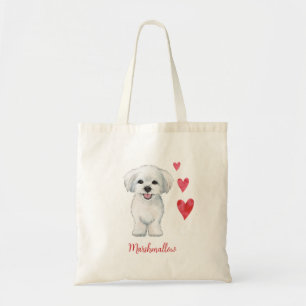 Bolsa Tote Raça de Brinquedos de Cão Maltês