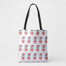 Bolsa Tote Raça de Cão Husky Siberiano Estrelas de Natal