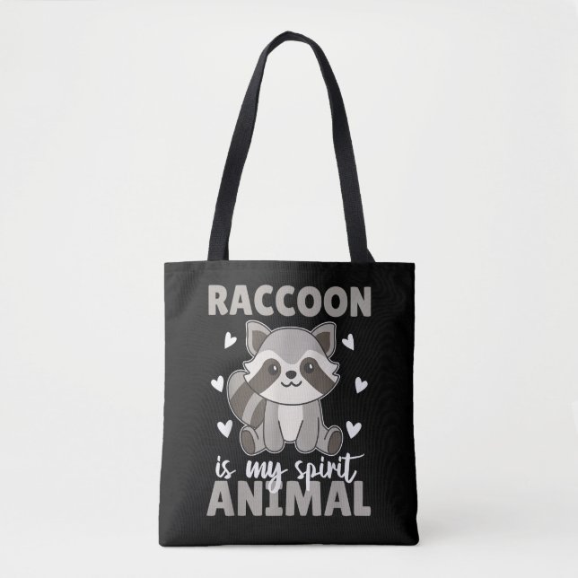 Bolsa Tote Raccoon é o meu espíritos animal, Curião (Frente)