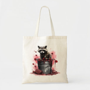 Bolsa Tote Raccoon na Dia de os namorados de caixa de lixo