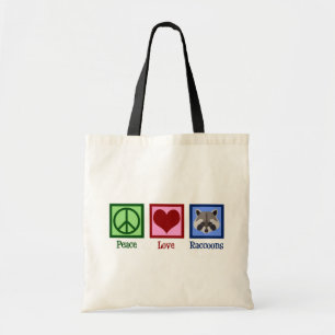 Bolsa Tote Raccoons de Amor pela Paz