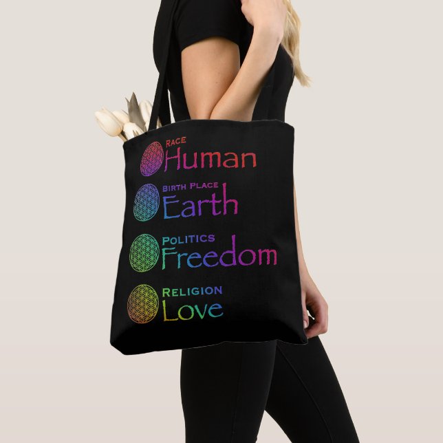 Bolsa Tote Race Human Birthplace Earth Política Liberdade amo (Close Up)