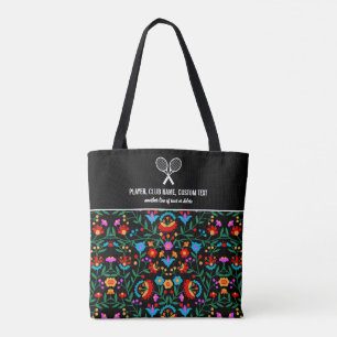 Bolsa Tote Rackers de Tênis de Impressão Floral Personaliza