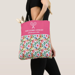 Bolsa Tote Racket Personalizado de Impressão de Floral de Aq