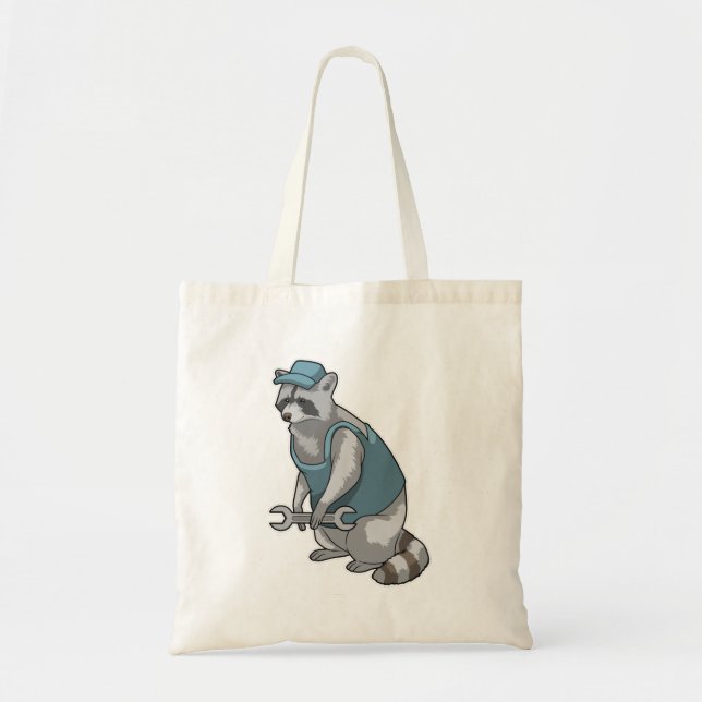 Bolsa Tote Racoon como artesão de Wrench (Frente)