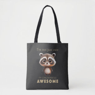 Bolsa Tote Racoon Concentrado Incrível Engraçado Adorável