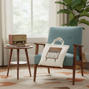 Bolsa Tote Rádio retro na sacola dos pés