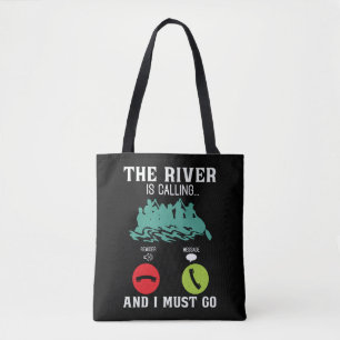 Bolsa Tote Rafando o rio chama-se Paddle Canoeiro de remar