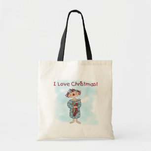 Bolsa Tote Ragdoll Eu adoro Camisetas de Natal e presentes