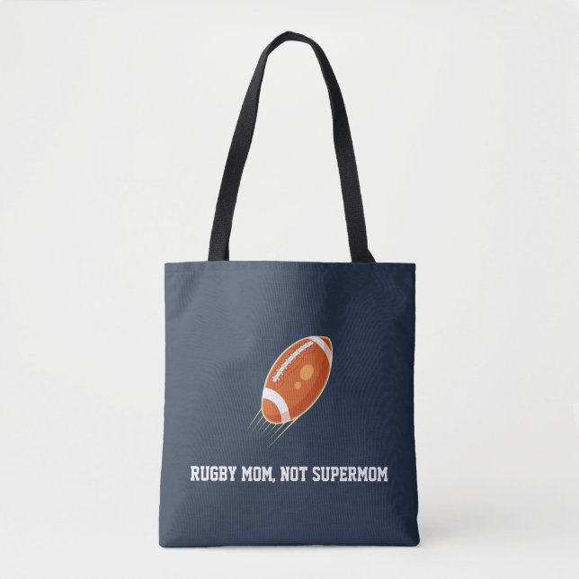 Bolsa Tote "Râguebi Mãe, Não Super Mãe" AMOR RUGBY (Frente)