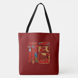 Bolsa Tote Rainbow 福 Fu Chinês Personagem Vermelho Escuro CNY