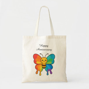 Bolsa Tote Rainbow Bee-Butterfly - Feliz Aniversário