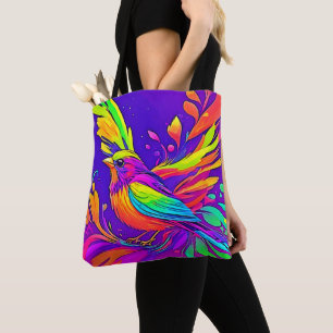 Bolsa Tote Rainbow Bird em Cartoon Land
