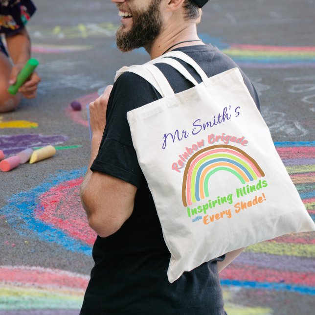 Bolsa Tote Rainbow Brigade Divertido Professor Colorido Prese (Criador carregado)