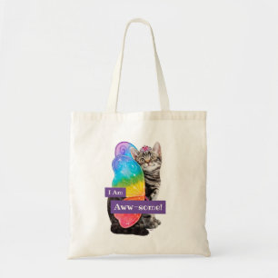 Bolsa Tote Rainbow Butterfly Princess Kitten