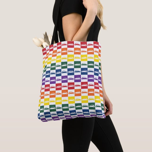 Bolsa Tote Rainbow Checkerboard Mini Cooper Tot Bag (Close Up)