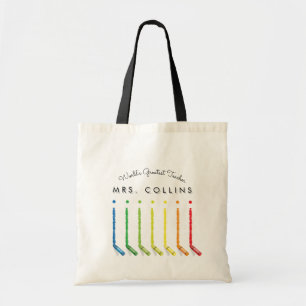 Bolsa Tote Rainbow Crayons Professor de jardim de infância -