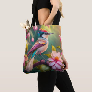 Bolsa Tote Rainbow crested Jay Fantasy Bird
