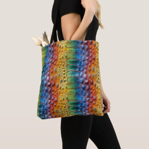 Bolsa Tote Rainbow Crocodilo Leather