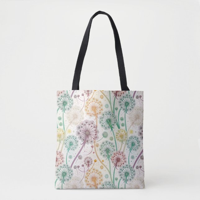 Bolsa Tote Rainbow Dandelion Breeze - Whimsical Floral (Frente)