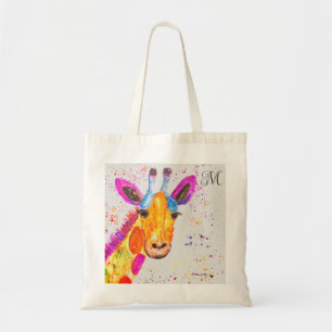 Bolsa Tote Rainbow Giraffe Watercolor Nature Selle Animal To