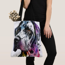 Bolsa Tote Rainbow Great Dane Watercolor