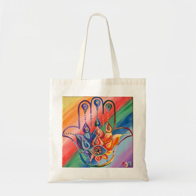 Bolsa Tote Rainbow Hamsa Tote Bag (Frente)
