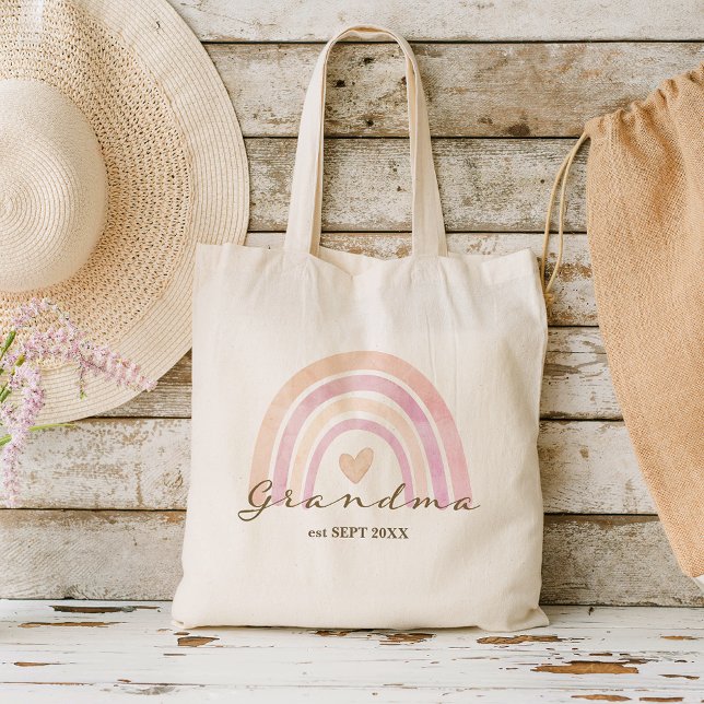 Bolsa Tote Rainbow Heart Grandma Gift (Criador carregado)