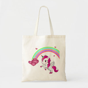 Bolsa Tote Rainbow Hearts e Unicorn