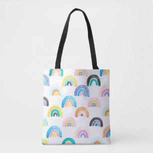 Bolsa Tote Rainbow infantil, Padrão de Crianças Aquecidas.