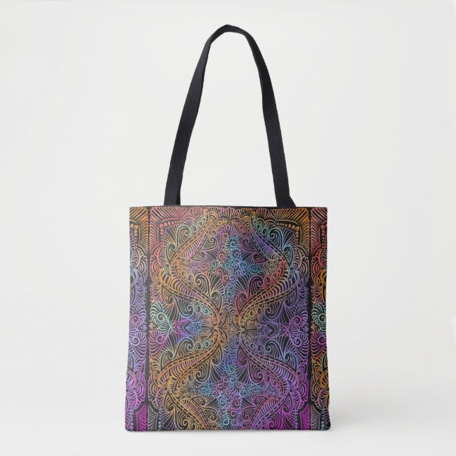 Bolsa Tote Rainbow Kaleidoscope Mandala (Frente)