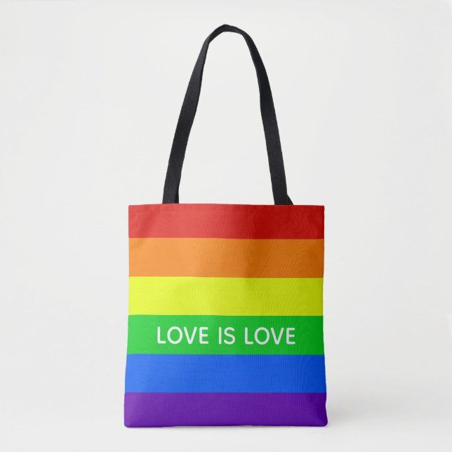 Bolsa Tote Rainbow Love é Love (Frente)