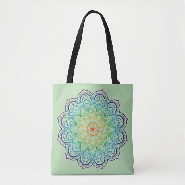 Bolsa Tote Rainbow mandala (Frente)