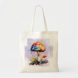 Bolsa Tote Rainbow Mushroom Tote Bag – Whimsical Watercolor 