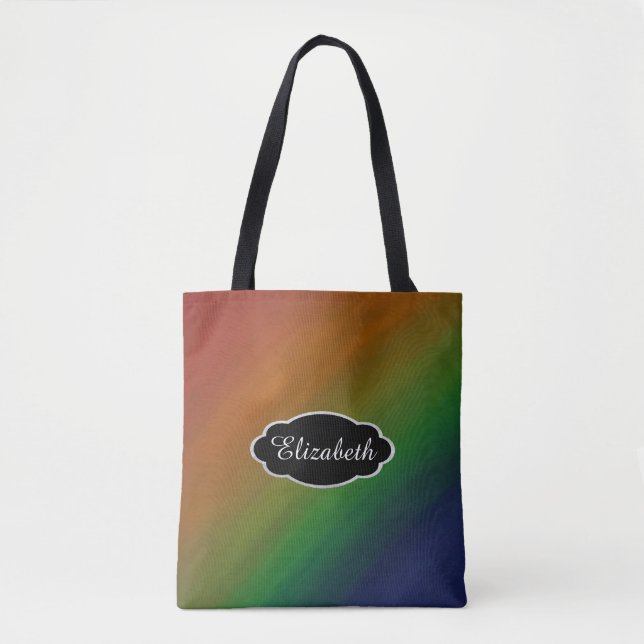 Bolsa Tote Rainbow Ombre | Abstrato de Sinalizador do Orgulho (Frente)
