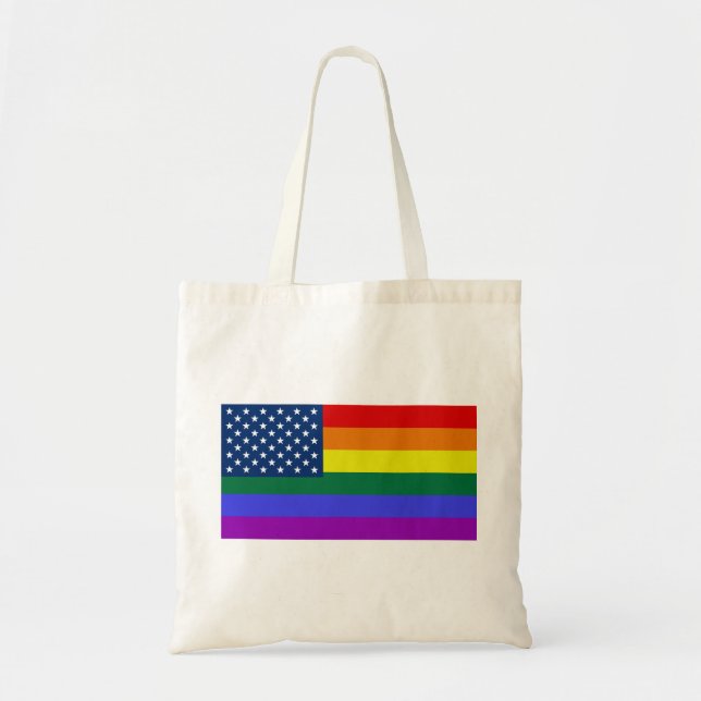Bolsa Tote Rainbow Pride EUA (Frente)