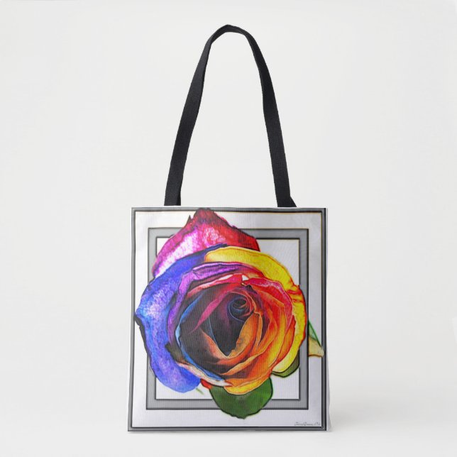 Bolsa Tote Rainbow Rose   (Frente)