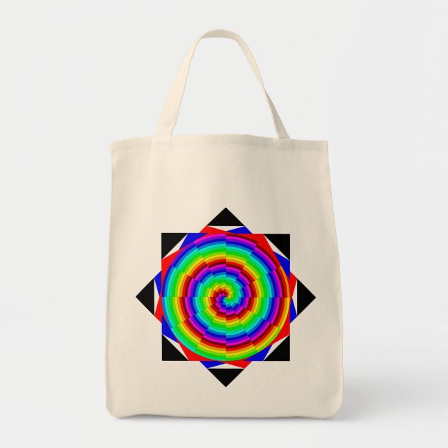 Bolsa Tote Rainbow Spiral por Kenneth Yoncich (Frente)