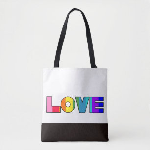 Bolsa Tote Rainbow Stripes Love