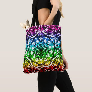 Bolsa Tote Rainbow Tie Dye Mandala Star