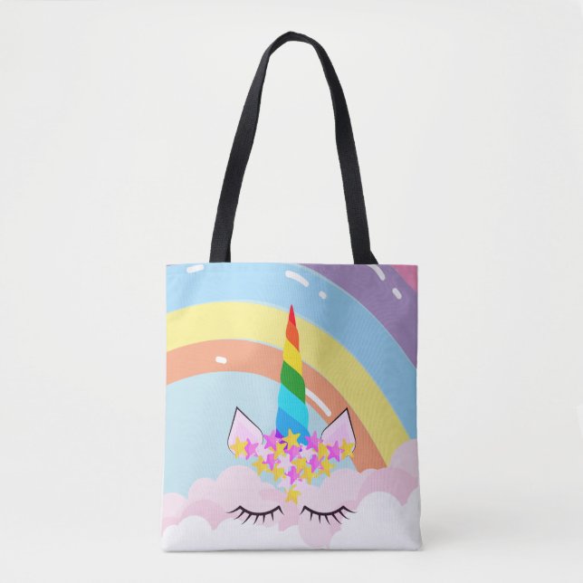 Bolsa Tote Rainbow Unicorn no Sky Toddler (Frente)