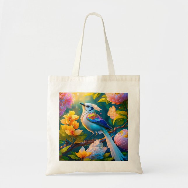 Bolsa Tote Rainbow Winged Jay Fantasy Bird (Frente)