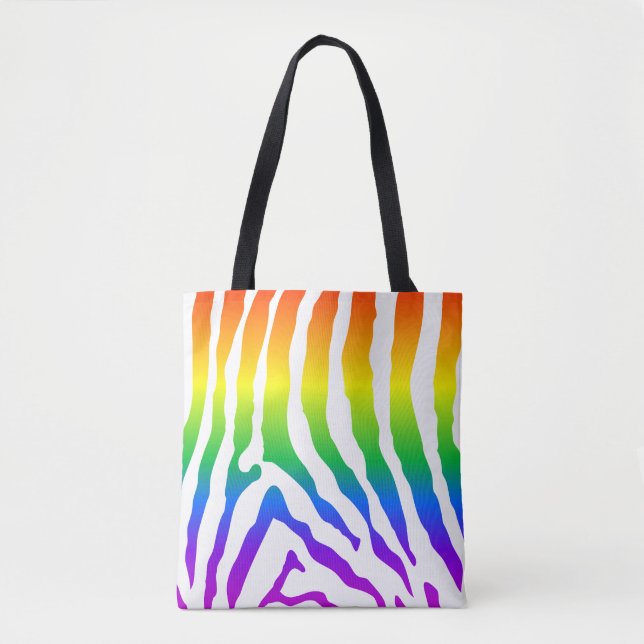 Bolsa Tote Rainbow Zebra Pattern (Frente)
