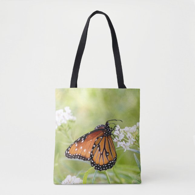 Bolsa Tote Rainha Borboleta Arompendo em Milkweed (Frente)