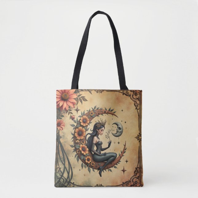Bolsa Tote Rainha Crescente do Girassol  (Frente)