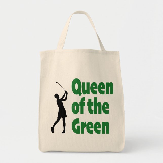 Bolsa Tote Rainha do golfe Verde (Frente)