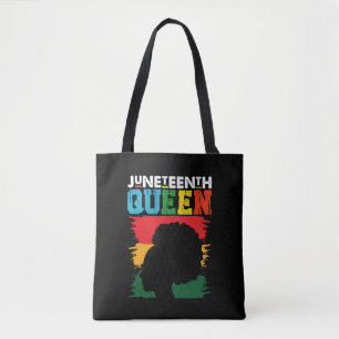 Bolsa Tote Rainha do Juneteenth Menina Negra Afro Melanina