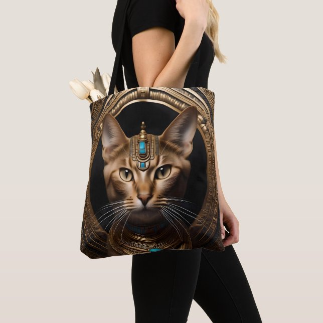 Bolsa Tote Rainha do Nilo: Cleópatra a Gata com Touca (Close Up)